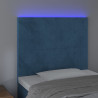 Zagłówek do łóżka z LED ciemnoniebieski, 90x5x118/128 cm