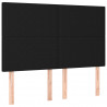 Zagłówek do łóżka z LED, czarny, 144x5x118/128 cm, tkanina