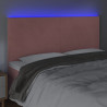 Zagłówek do łóżka z LED, różowy, 180x5x118/128 cm, aksamit