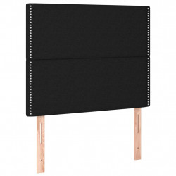 Zagłówek do łóżka z LED, czarny, 90x5x118/128 cm, tkanina
