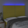 Zagłówek do łóżka z LED, zielony, 144x5x118/128 cm, tkanina