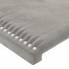 Zagłówek do łóżka z LED, jasnoszary, 144x5x118/128 cm, aksamit