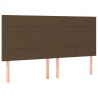 Zagłówek do łóżka z LED ciemnobrązowy 180x5x118/128 cm tkanina