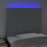 Zagłówek do łóżka z LED, jasnoszary, 80x5x118/128 cm, tkanina
