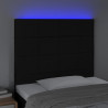 Zagłówek do łóżka z LED, czarny, 90x5x118/128 cm, tkanina