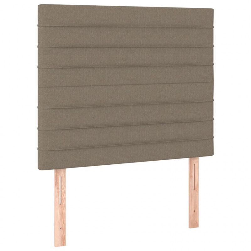 Zagłówek do łóżka z LED, taupe, 90x5x118/128 cm, tkanina