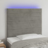 Zagłówek do łóżka z LED, jasnoszary, 90x5x118/128 cm, aksamit