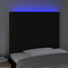 Zagłówek do łóżka z LED, czarny, 100x5x118/128 cm, tkanina
