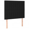 Zagłówek do łóżka z LED, czarny, 100x5x118/128 cm, tkanina