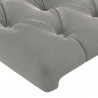 Zagłówek do łóżka z LED, jasnoszary, 144x7x118/128 cm, aksamit