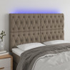 Zagłówek do łóżka z LED, taupe, 160x7x118/128 cm, tkanina