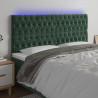 Zagłówek do łóżka z LED, ciemnozielony, 200x7x118/128 cm