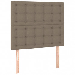 Zagłówek do łóżka z LED, taupe, 80x5x118/128 cm, tkanina