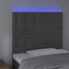Zagłówek do łóżka z LED, ciemnoszary, 90x5x118/128 cm, aksamit