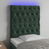 Zagłówek do łóżka z LED, ciemnozielony, 80x7x118/128 cm