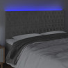 Zagłówek do łóżka z LED, jasnoszary, 180x7x118/128 cm, aksamit