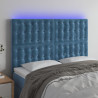 Zagłówek do łóżka z LED ciemnoniebieski, 144x5x118/128 cm