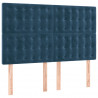 Zagłówek do łóżka z LED ciemnoniebieski, 144x5x118/128 cm