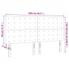 Zagłówek do łóżka z LED ciemnobrązowy 200x5x118/128 cm tkanina