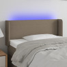 Zagłówek do łóżka z LED, taupe, 103x16x78/88 cm, tkanina