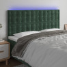Zagłówek do łóżka z LED, ciemnozielony, 200x5x118/128 cm