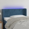 Zagłówek do łóżka z LED, ciemnoniebieski 83x16x78/88cm, aksamit