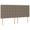 Zagłówek do łóżka z LED, taupe, 180x5x118/128 cm, tkanina