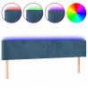 Zagłówek do łóżka z LED ciemnoniebieski 203x16x78/88 cm aksamit