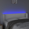 Zagłówek do łóżka z LED, biały, 147x16x78/88 cm, sztuczna skóra
