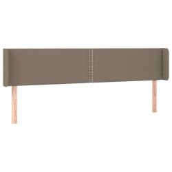 Zagłówek do łóżka z LED, taupe, 183x16x78/88 cm, tkanina