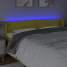 Zagłówek do łóżka z LED, zielony, 163x16x78/88 cm, tkanina