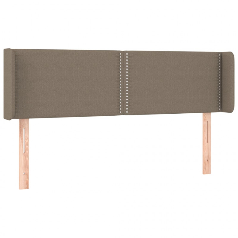 Zagłówek do łóżka z LED, taupe, 147x16x78/88 cm, tkanina