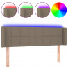 Zagłówek do łóżka z LED, taupe, 147x16x78/88 cm, tkanina