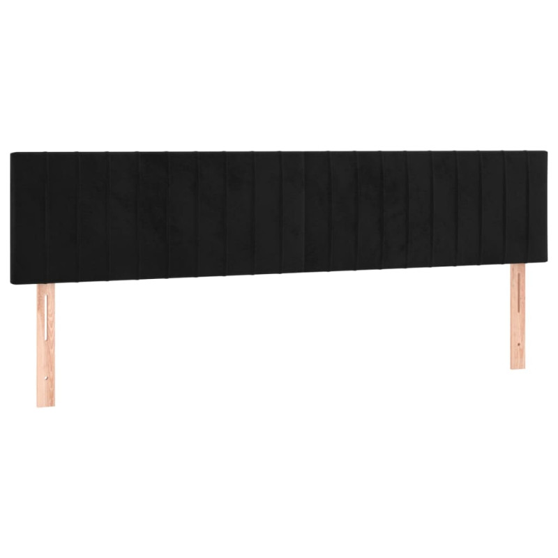 Łóżko kontynentalne z materacem, czarne, 180x200 cm, aksamit