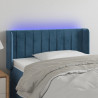 Zagłówek do łóżka z LED, ciemnoniebieski 93x16x78/88cm, aksamit