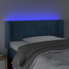 Zagłówek do łóżka z LED, ciemnoniebieski 93x16x78/88cm, aksamit