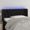 Zagłówek do łóżka z LED, czarny, 93x16x78/88 cm, aksamit