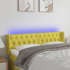 Zagłówek do łóżka z LED, zielony, 147x16x78/88 cm, tkanina
