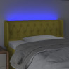 Zagłówek do łóżka z LED, zielony, 93x16x78/88 cm, tkanina