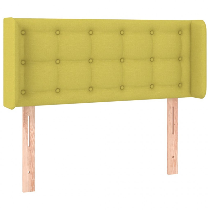 Zagłówek do łóżka z LED, zielony, 103x16x78/88 cm, tkanina