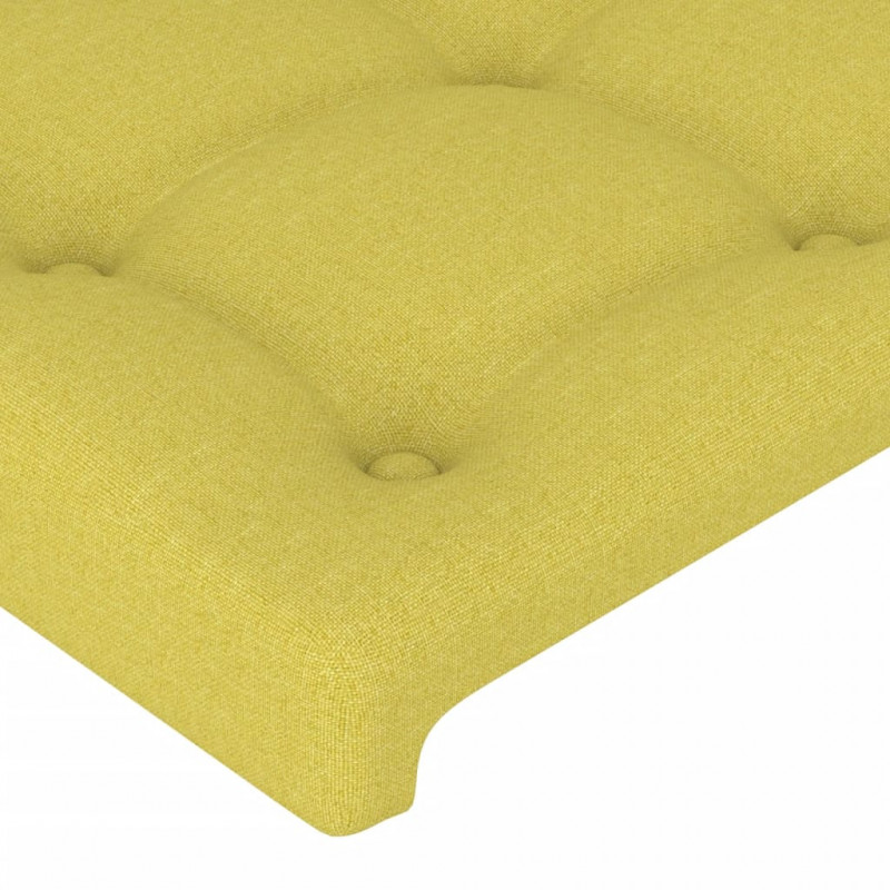 Zagłówek do łóżka z LED, zielony, 103x16x78/88 cm, tkanina