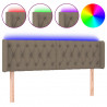 Zagłówek do łóżka z LED, taupe, 163x16x78/88 cm, tkanina