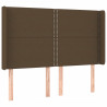 Zagłówek do łóżka z LED ciemnobrązowy 147x16x118/128 cm tkanina