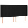 Zagłówek do łóżka z LED, czarny, 163x16x118/128 cm, tkanina