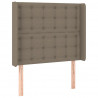 Zagłówek do łóżka z LED, taupe, 103x16x118/128 cm, tkanina
