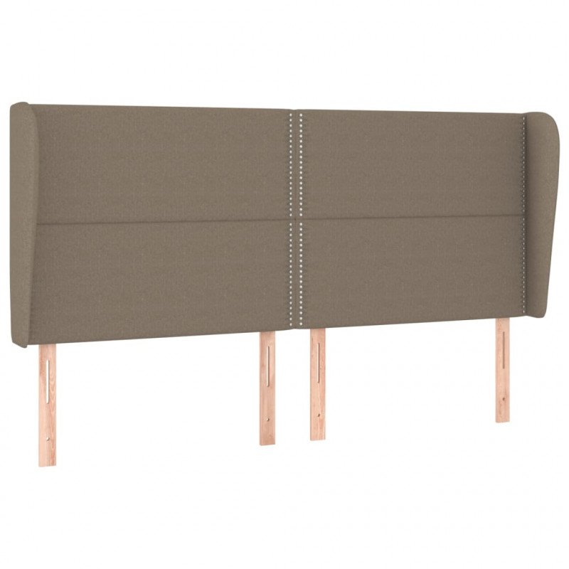Łóżko kontynentalne z materacem, taupe, tkanina, 200x200 cm