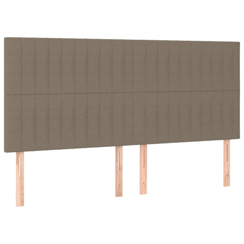 Łóżko kontynentalne z materacem, taupe, tkanina, 180x200 cm