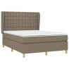 Łóżko kontynentalne z materacem, taupe, tkanina, 140x190 cm