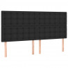 Łóżko kontynentalne z materacem, czarne, ekoskóra 200x200 cm