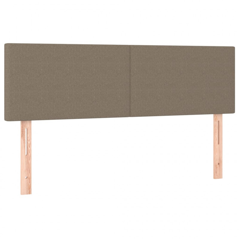 Łóżko kontynentalne z materacem, taupe, tkanina, 140x190 cm
